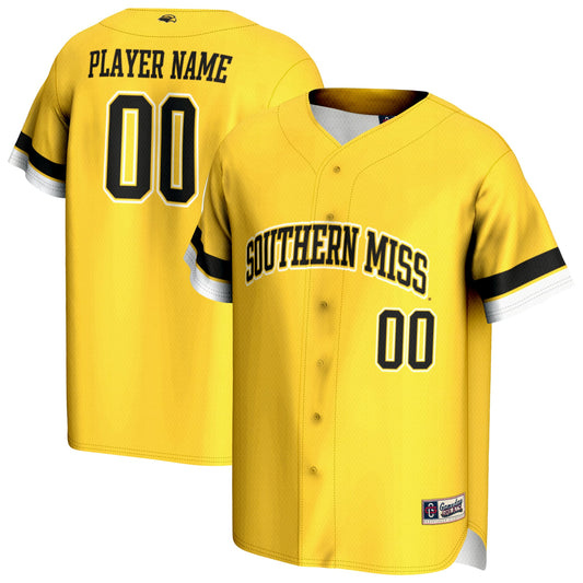 Southern Miss Golden Eagles GameDay Greats Unisex Pick-A-Player Lightweight Baseball Jersey - Gold | Stitched College Jersey TJS76443