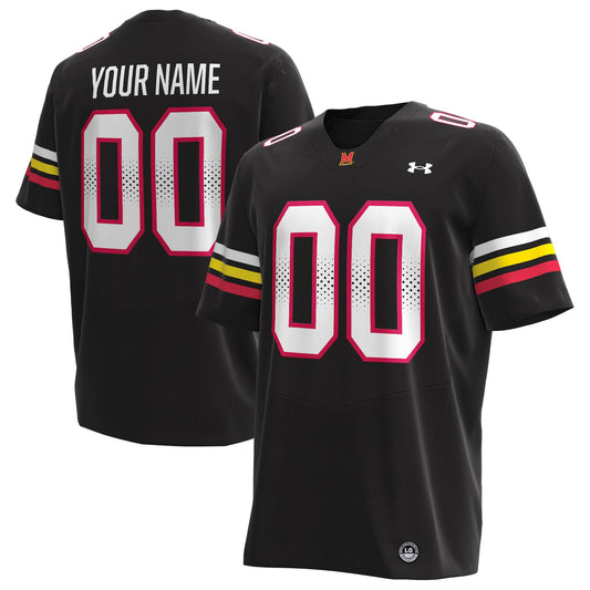 Maryland Terrapins Custom Replica Football Jersey - Black | Stitched College Jersey TJS76608