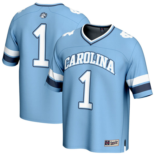 #1 North Carolina Tar Heels GameDay Greats Unisex Lightweight Collegiate Football Fashion Jersey - Carolina Blue | Stitched College Jersey TJS76397