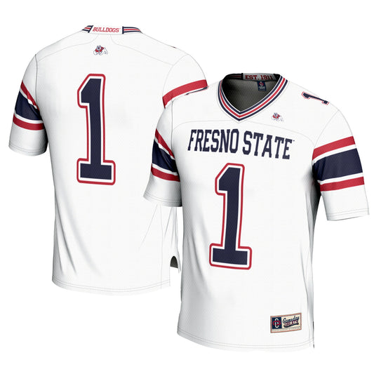 #1 Fresno State Bulldogs GameDay Greats Football Jersey � White | Stitched College Jersey TJS76335