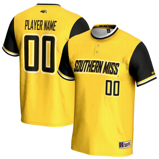 Southern Miss Golden Eagles GameDay Greats Unisex Pick-A-Player Lightweight Softball Jersey - Gold | Stitched College Jersey TJS76599