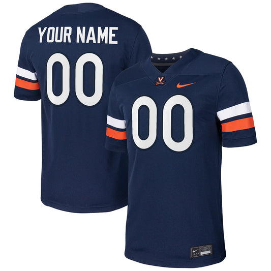 Virginia Cavaliers Custom Football Game Jersey - Navy | Stitched College Jersey TJS76583
