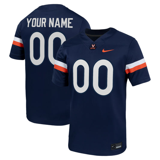 Virginia Cavaliers Custom Football Game Jersey - Navy | Stitched College Jersey TJS76526