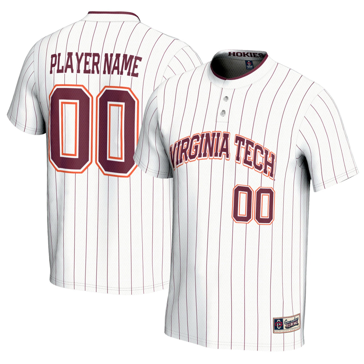 Virginia Tech Hokies GameDay Greats Unisex Pick-A-Player Lightweight Softball Jersey - White | Stitched College Jersey TJS76427