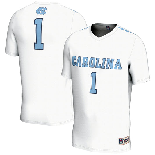 #1 North Carolina Tar Heels GameDay Greats Unisex Lightweight Women's Lacrosse Jersey - White | Stitched College Jersey TJS76592