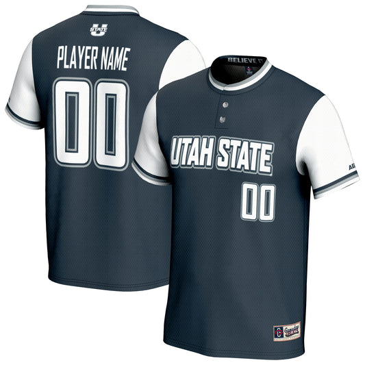 Utah State Aggies GameDay Greats Unisex Pick-A-Player Lightweight Softball Fashion Jersey - Navy | Stitched College Jersey TJS76596