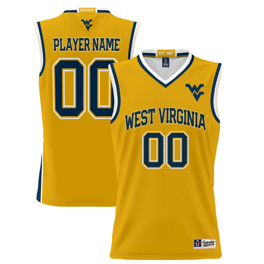 West Virginia Mountaineers GameDay Greats Unisex Lightweight Pick-A-Player Women's Basketball Jersey - Gold | Stitched College Jersey TJS76590