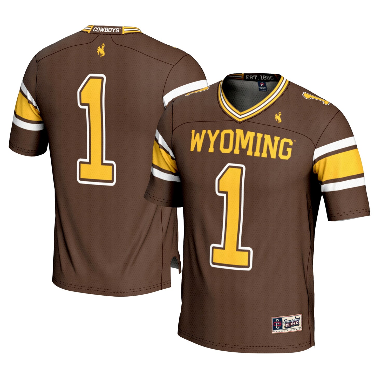 #1 Wyoming Cowboys GameDay Greats Football Jersey � Brown | Stitched College Jersey TJS76535