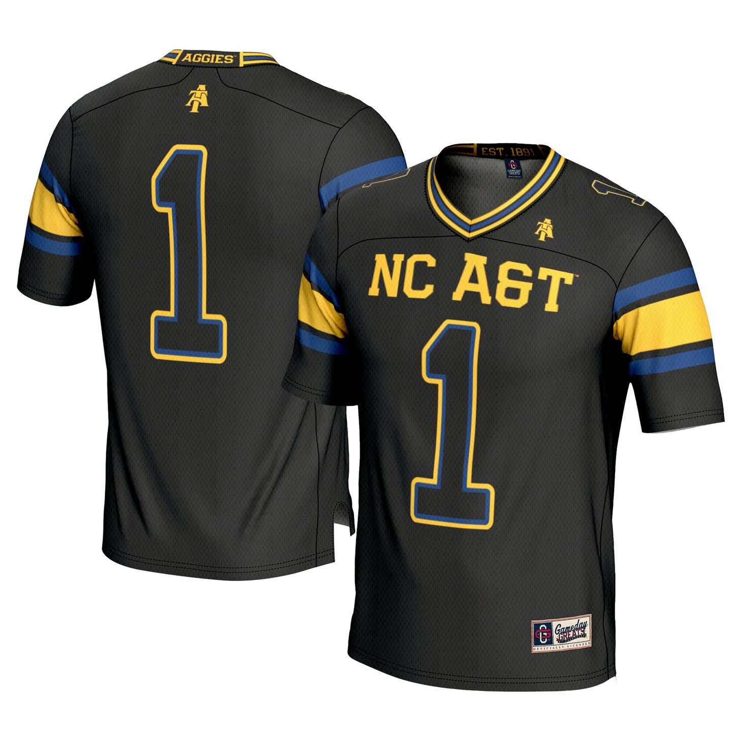 #1 North Carolina A&T Aggies GameDay Greats Football Jersey - Black | Stitched College Jersey TJS76509