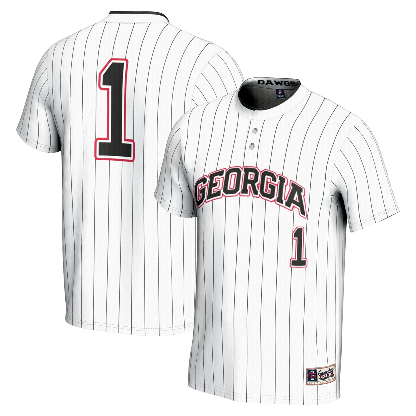 #1 Georgia Bulldogs GameDay Greats Unisex Lightweight Softball Jersey - White | Stitched College Jersey TJS76407