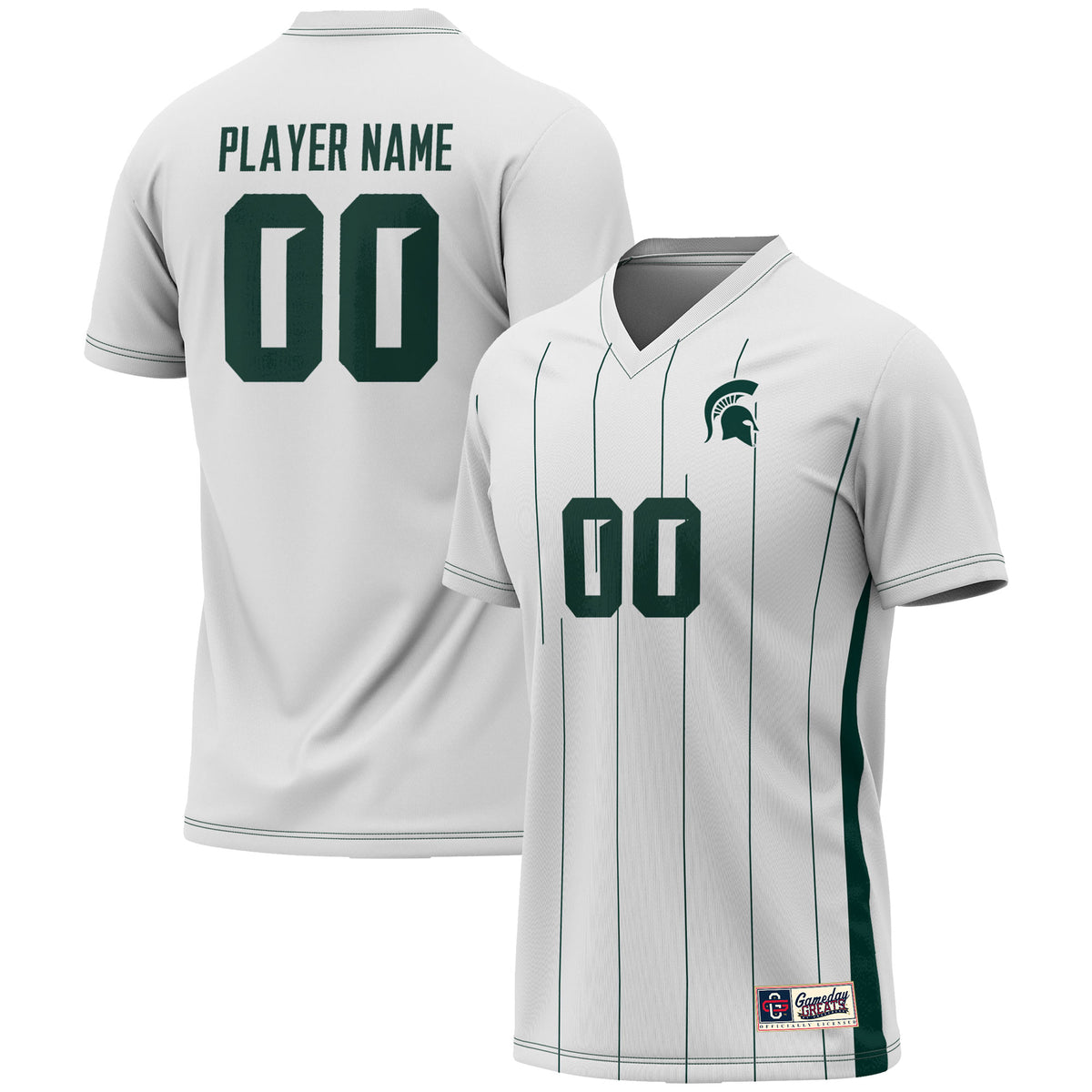 Michigan State Spartans GameDay Greats Unisex Pick-A-Player Lightweight Women's Soccer Jersey - White | Stitched College Jersey TJS76501