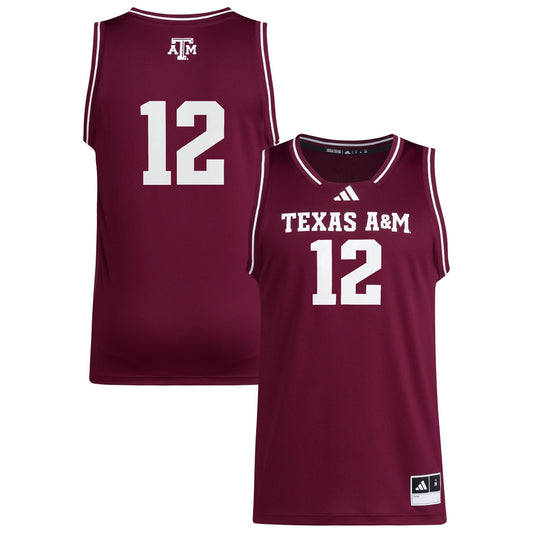 #12 Texas A&M Aggies Replica Swingman Jersey - Maroon | Stitched College Jersey TJS76387