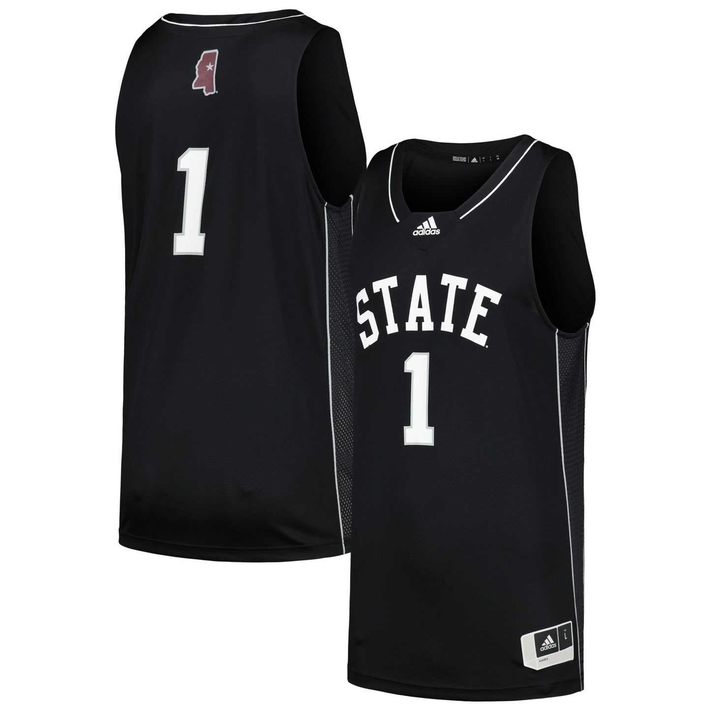 #1 Mississippi State Bulldogs Swingman Basketball Jersey - Black | Stitched College Jersey TJS76389