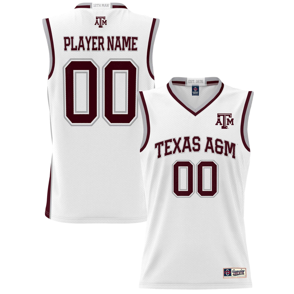 Texas A&M Aggies GameDay Greats Unisex Pick-A-Player Lightweight Women's Basketball Jersey - White | Stitched College Jersey TJS76616