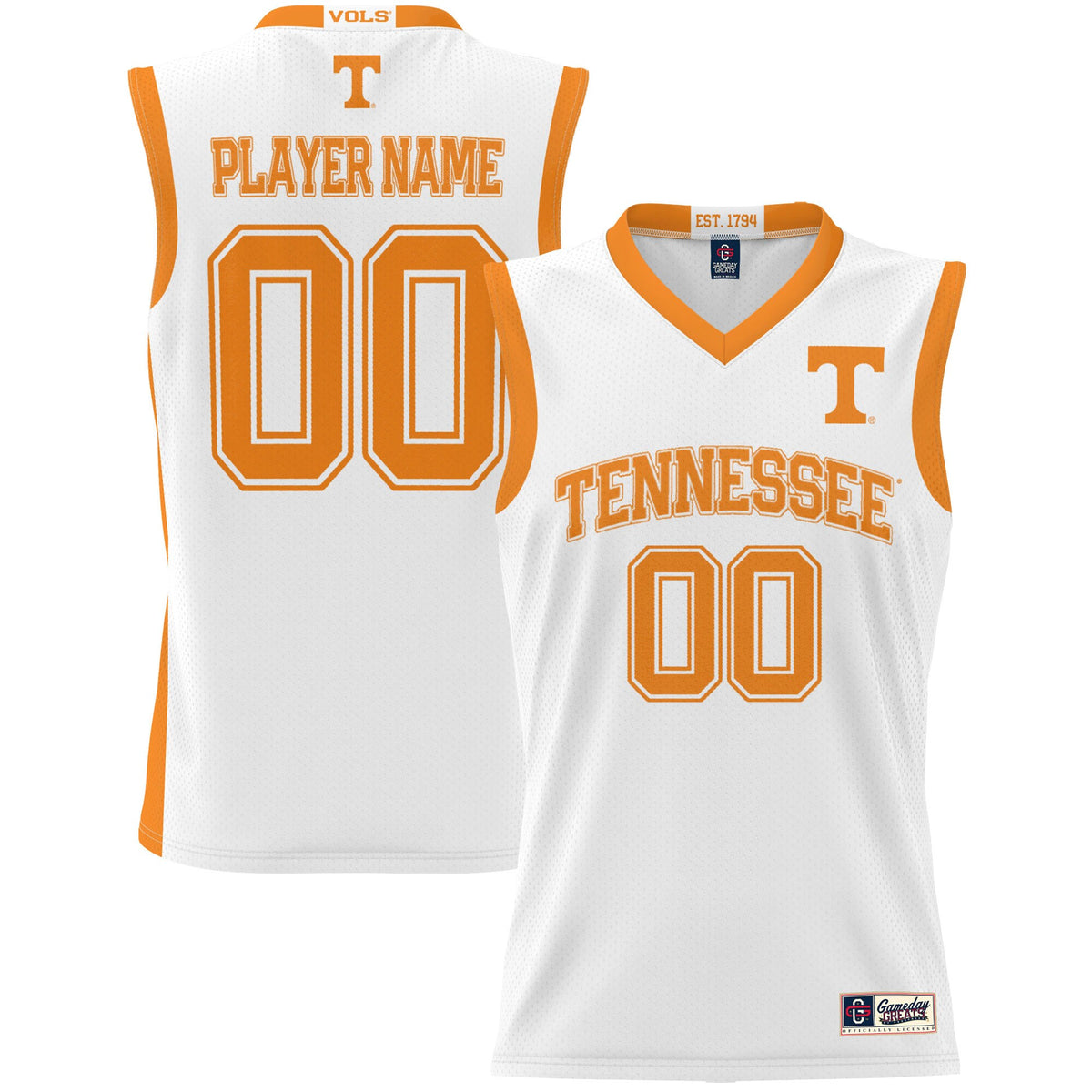 Tennessee Volunteers GameDay Greats Unisex Lightweight Pick-A-Player Women's Basketball Jersey - White | Stitched College Jersey TJS76528