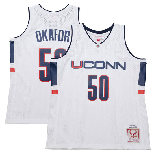 Emeka Okafor UConn Huskies M & N 2001/02 Swingman Replica Jersey - White | Stitched College Jersey TJS76685