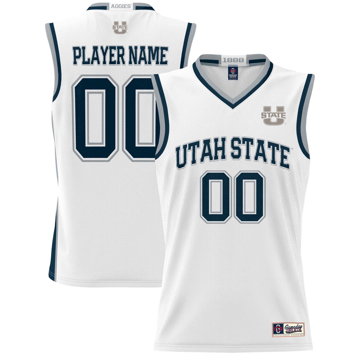 Utah State Aggies GameDay Greats Unisex Pick-A-Player Lightweight Women's Basketball Jersey - White | Stitched College Jersey TJS76747