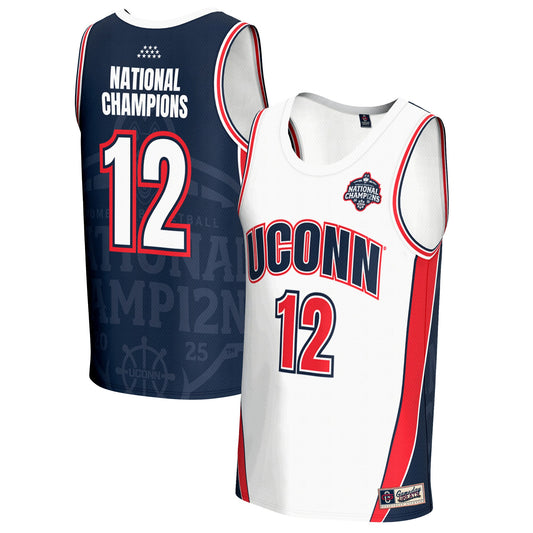 UConn Huskies GameDay Greats Unisex 2025 NCAA Women's Basketball National Champions Lightweight Fashion Jersey - White | Stitched College Jersey TJS76767