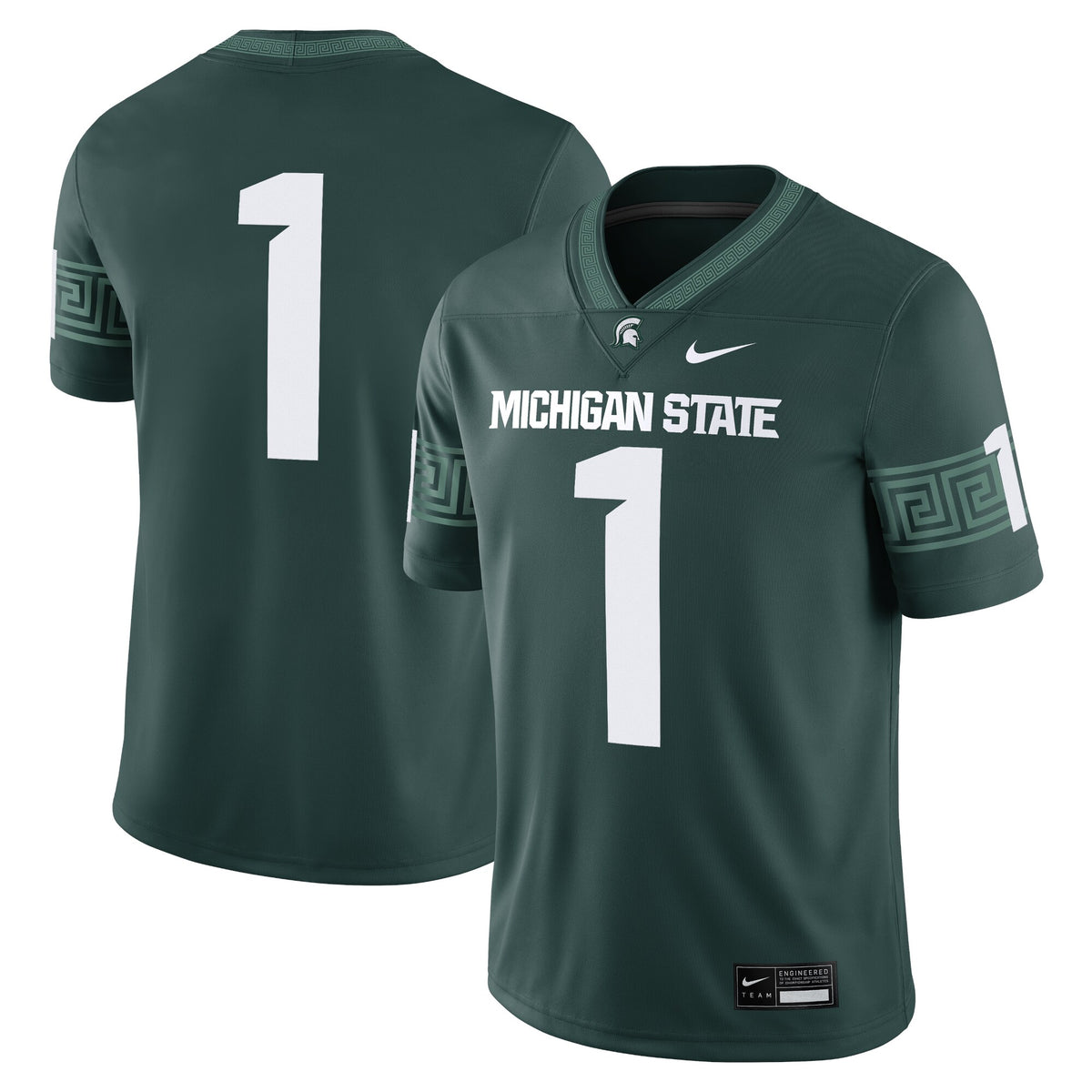 #1 Michigan State Spartans Game Jersey - Green | Stitched College Jersey TJS76794