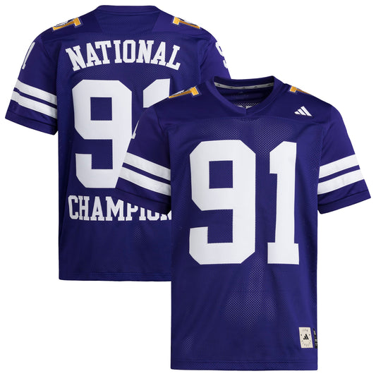 Washington Huskies 1991 National Championship Anniversary Icon Football Jersey - Purple | Stitched College Jersey TJS76732