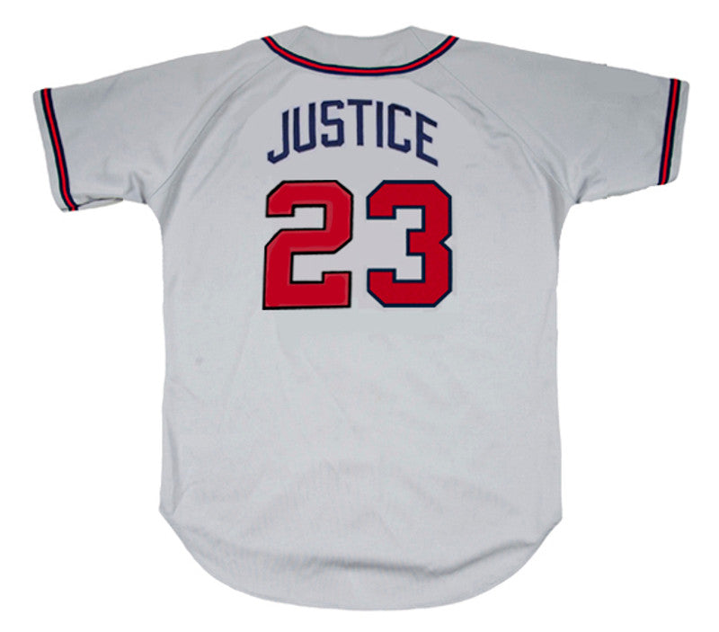 David Justice Atlanta Braves 1995 Away Throwback Baseball Stitched Jersey | CTJS2352