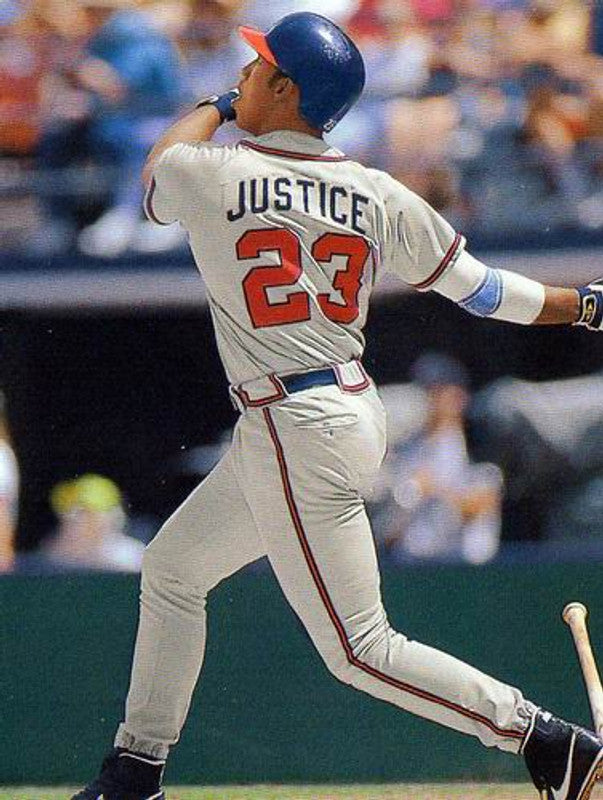 David Justice Atlanta Braves 1995 Away Throwback Baseball Stitched Jersey | CTJS2352