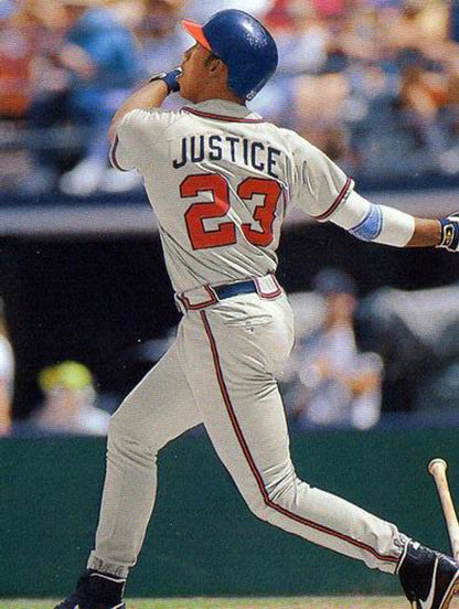 David Justice Atlanta Braves 1995 Away Throwback Baseball Stitched Jersey | CTJS2352