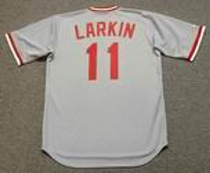 Barry Larkin Cincinnati Reds 1987 Cooperstown Away Baseball Stitched Jersey | CTJS2954