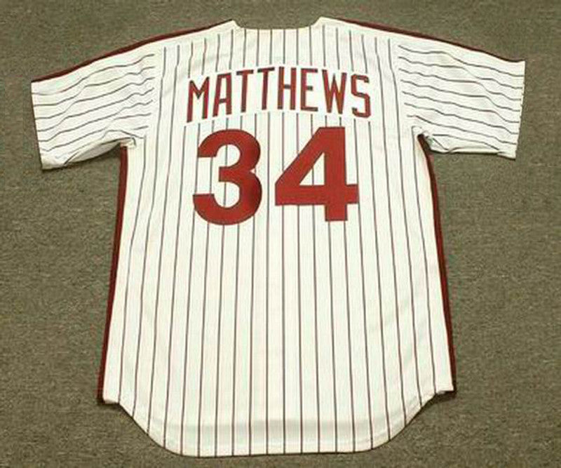 Gary Matthews Philadelphia Phillies 1982 Cooperstown Throwback Home Baseball Stitched Jersey | CTJS2014