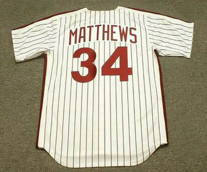 Gary Matthews Philadelphia Phillies 1982 Cooperstown Throwback Home Baseball Stitched Jersey | CTJS2014