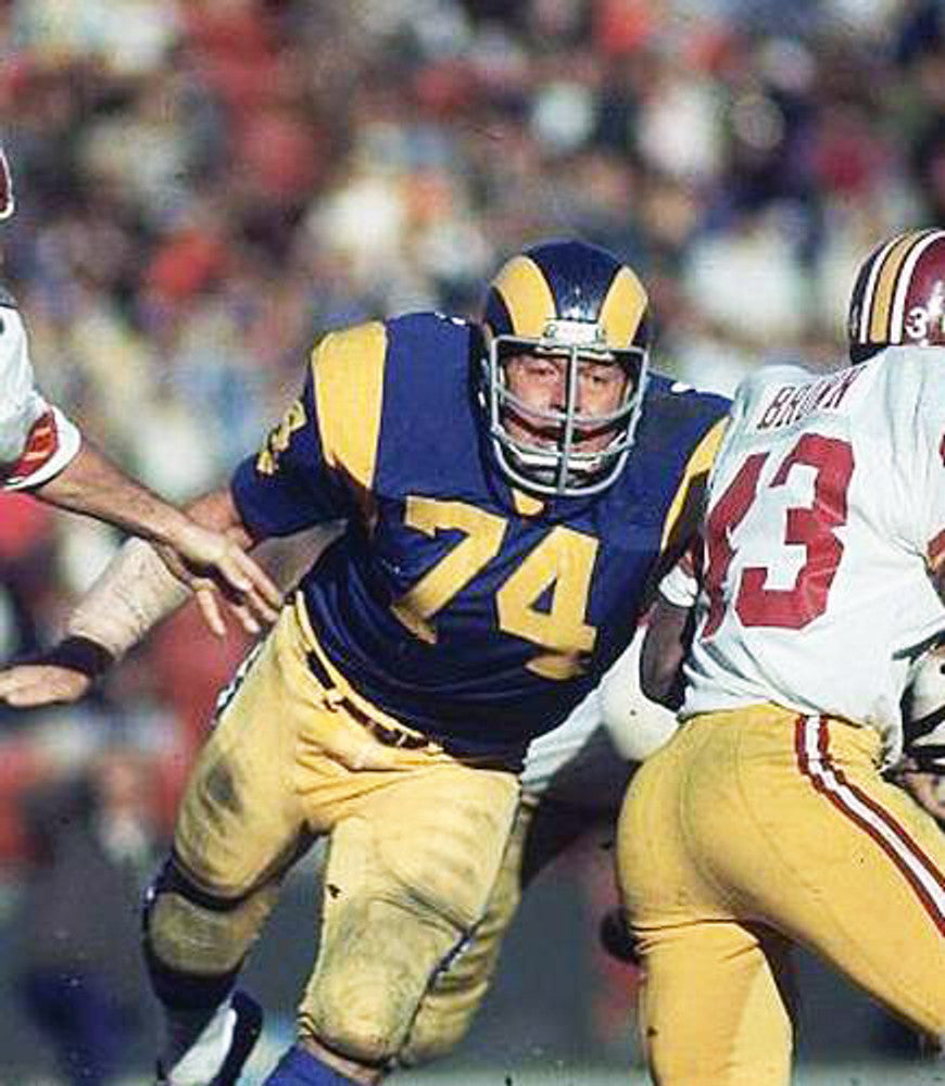 Los Angeles Rams Merlin Olsen NFL jersey front view
