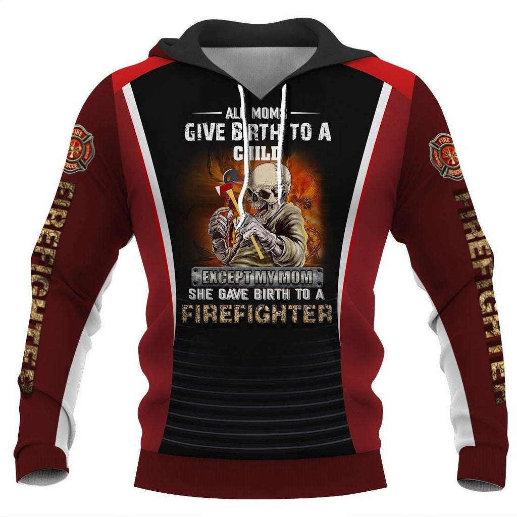 Firefighter Maroon Awesome Unisex 3D Hoodie All Over Print