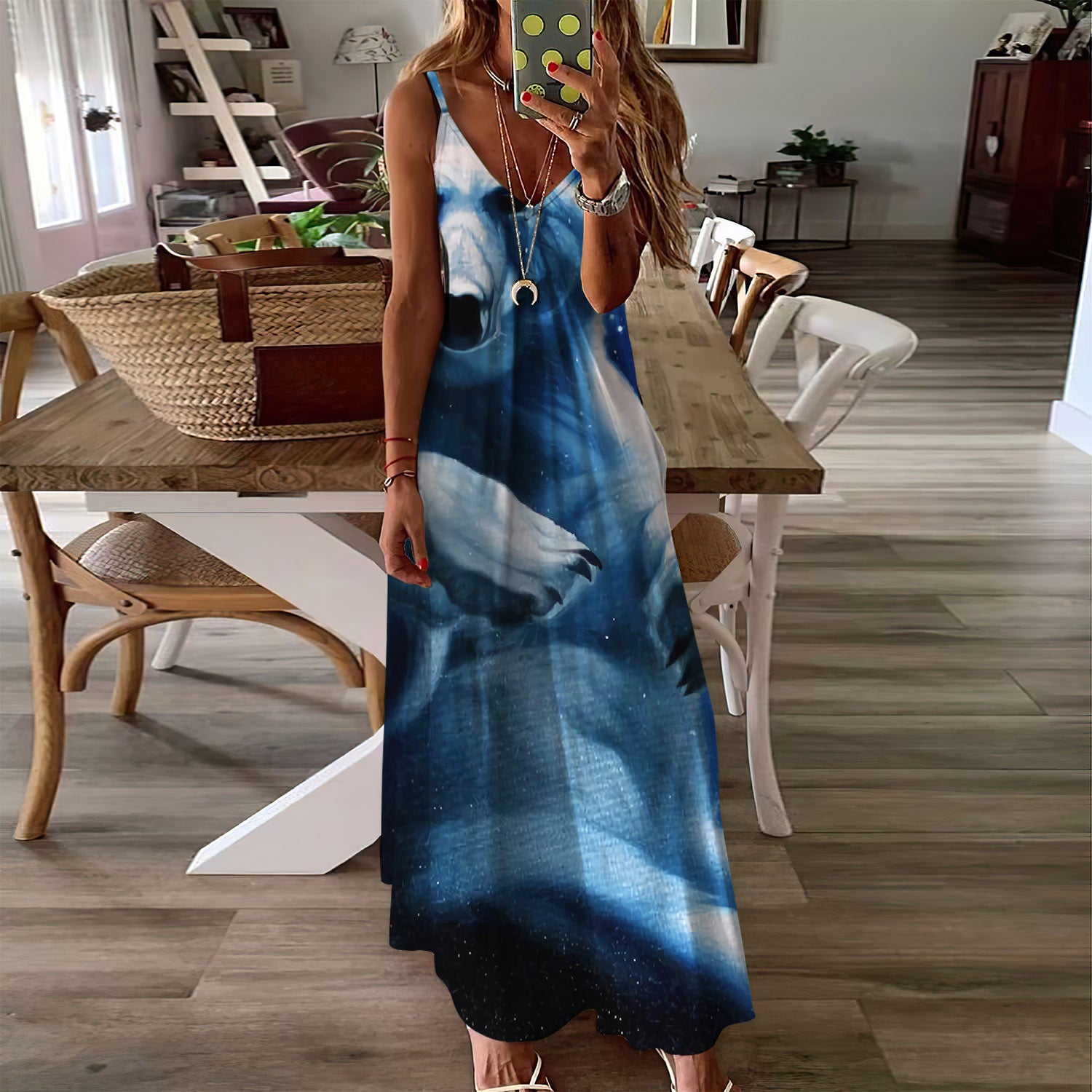 Polar Bear Sleeveless Maxi Dress | Women Summer Dress | Sundress