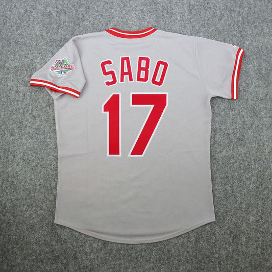 Chris Sabo 1990 Cincinnati Reds World Series Grey Cooperstown Jersey | CTJS3182