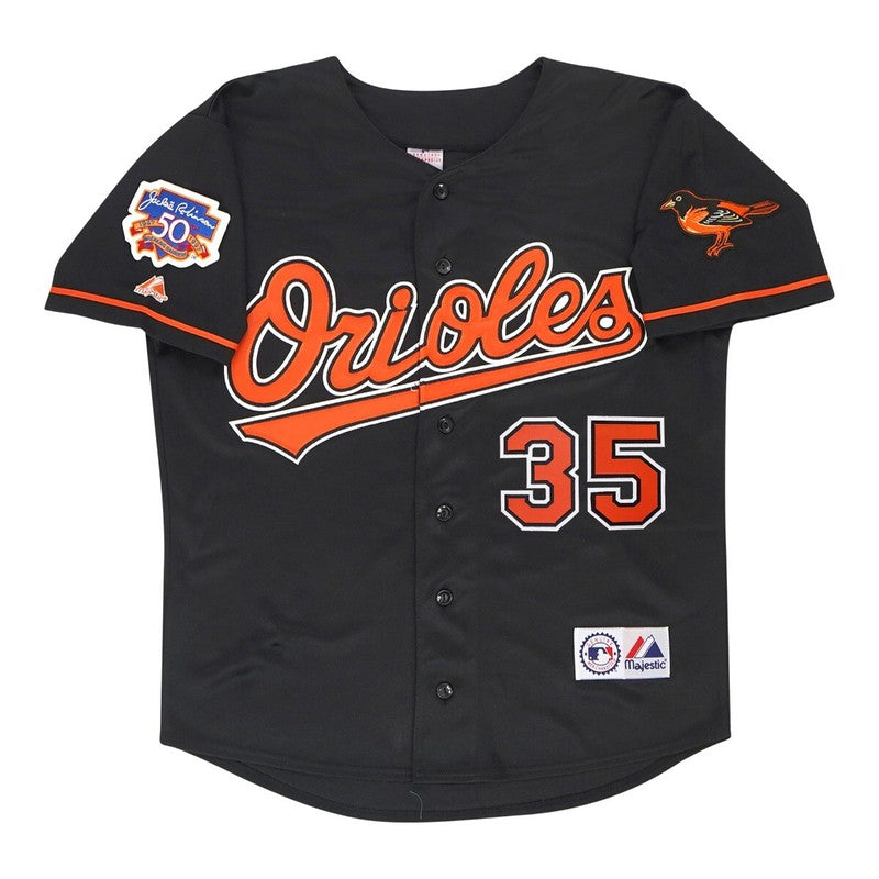 Mike Mussina 1997 Baltimore Orioles Alt Black Jersey W Jackie 50Th Patch | CTJS3244