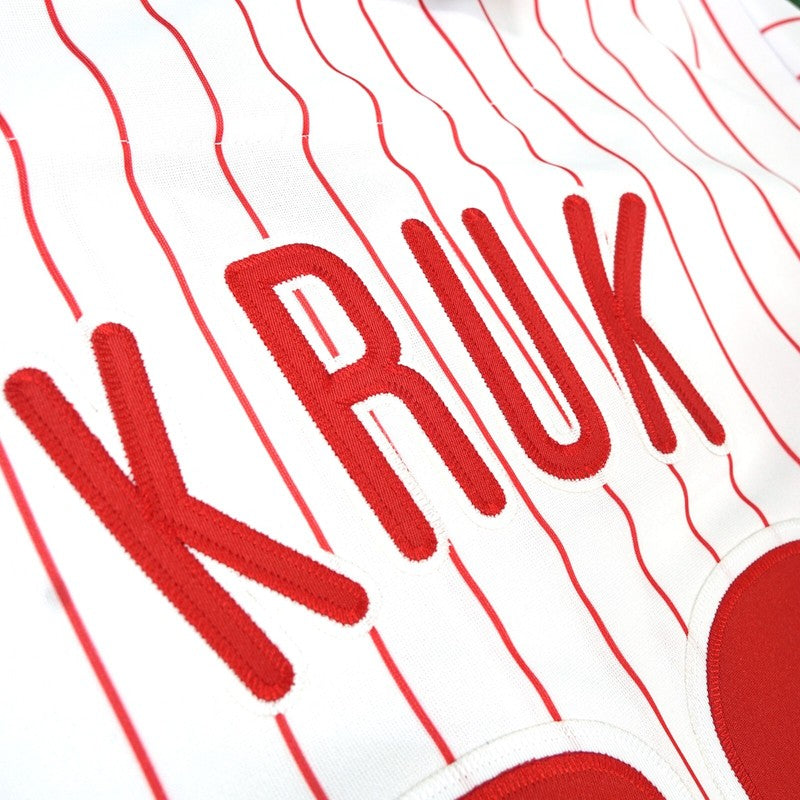 John Kruk 1993 Philadelphia Phillies World Series Home Road Jersey | CTJS3399