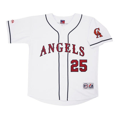 Jim Abbott California Angels Home White Throwback Jersey W Team Patch | CTJS3197