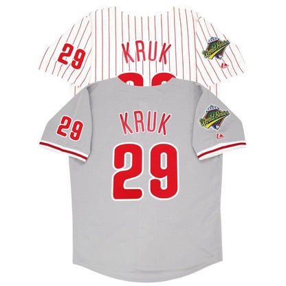 John Kruk 1993 Philadelphia Phillies World Series Home Road Jersey | CTJS3399
