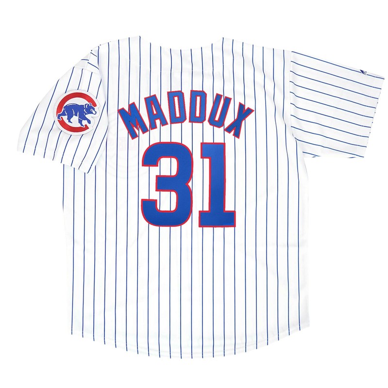 Greg Maddux Chicago Cubs Home White Road Grey Jersey W Patch | CTJS3203