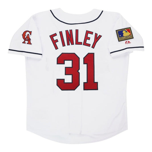 Chuck Finley 1994 California Angels Home White Jersey W 125Th Patch | CTJS3139
