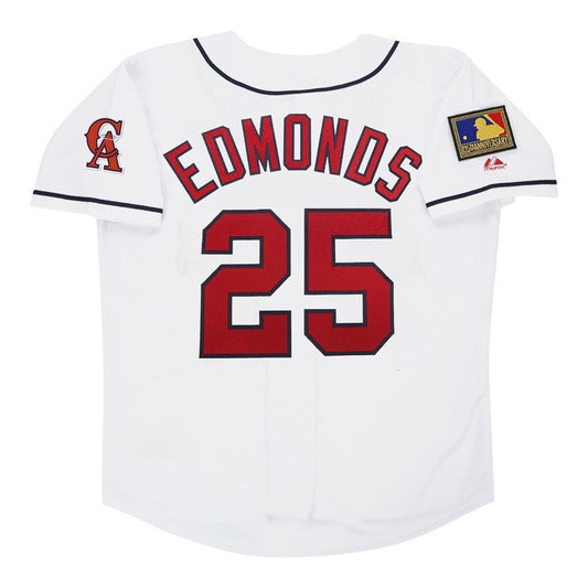 Jim Edmonds 1994 California Angels Home White Jersey W 125Th Patch | CTJS3169