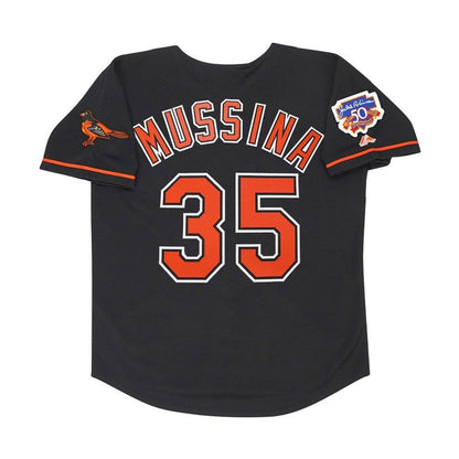 Mike Mussina 1997 Baltimore Orioles Alt Black Jersey W Jackie 50Th Patch | CTJS3244