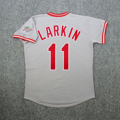 Barry Larkin 1990 Cincinnati Reds World Series Grey Cooperstown Jersey | CTJS3206