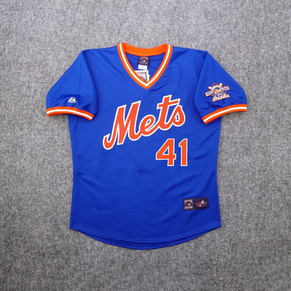 Tom Seaver 1986 New York Mets Alternate Blue 25Th Cooperstown Jersey | CTJS3328