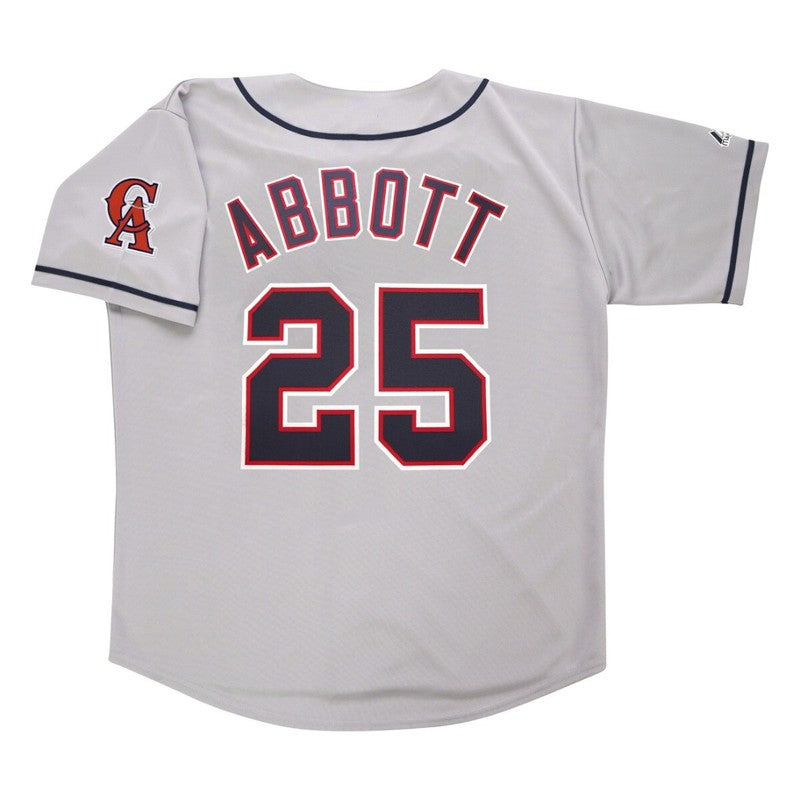 Jim Abbott California Angels Grey Road Throwback Jersey W Team Patch | CTJS3232