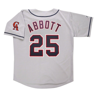 Jim Abbott California Angels Grey Road Throwback Jersey W Team Patch | CTJS3232