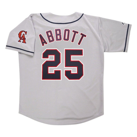 Jim Abbott California Angels Grey Road Throwback Jersey W Team Patch | CTJS3232