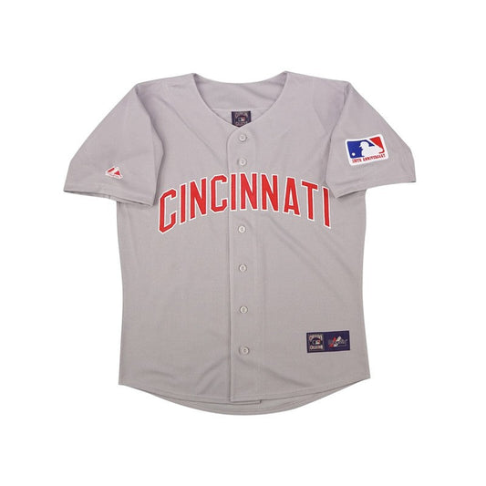 Cincinnati Reds 1969 Cooperstown Grey Road Jersey W Mlb 100Th Patch | CTJS3268