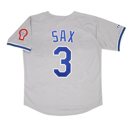 Steve Sax 1981 Los Angeles Dodgers Grey Road Jersey W Patch S 3Xl | CTJS3142