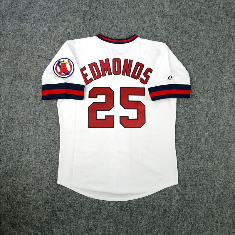 Jim Edmonds California Angels Cooperstown Home White Throwback Jersey | CTJS3263